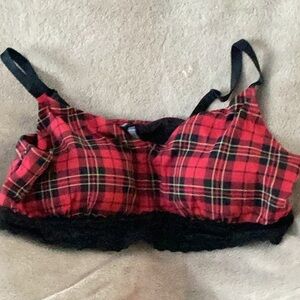 👙 Plaid Red & Black Women's Bra Torrid NWOT